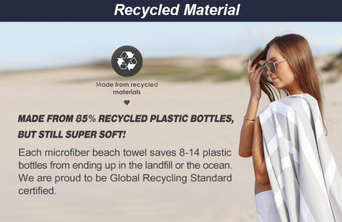 Rpet পুনর্ব্যবহৃত বড় মুদ্রিত মাইক্রোফাইবার সুইড স্যান্ড মুক্ত দ্রুত শুকনো মাইক্রোফাইবার কাস্টম সৈকত তোয়ালে 0